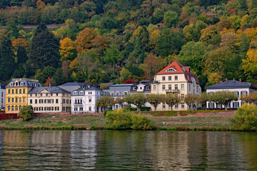 Blick über den Neckar in Heidelberg, Baden-Württemberg, Deutschland 