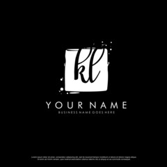 K L KL initial square logo template vector