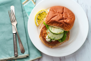 Fillet Fish Cake Sandwich