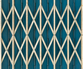 fold able metal vintage door blue color