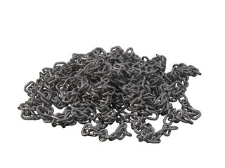 Steel galvanized chain isolated on white background. 3D Illustration