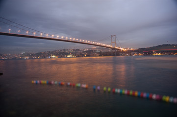 Fototapeta na wymiar istanbul bridge and two continent