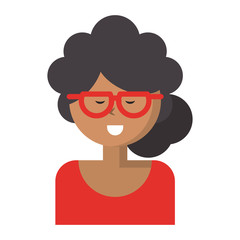 Young woman smiling with glasses