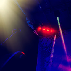 stage lighting during a concert of a rock band.