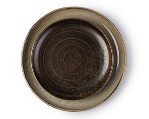 Empty ceramic round plate