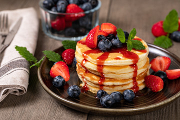Pancakes with fresh berry