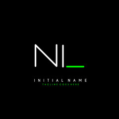 Initial N L NL minimalist modern logo identity vector
