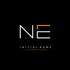 Initial N E NE minimalist modern logo identity vector - obrazy, fototapety, plakaty