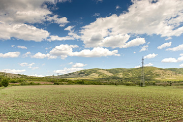 Rural Landscape with Upper Thracian Plain near town of Perushtitsa, Plovdiv Region, Bulgaria