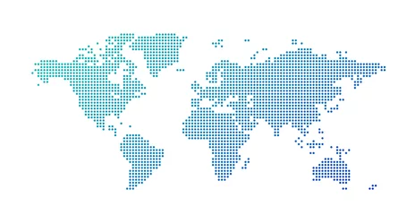 Deurstickers Wereldkaart gestippelde stijl, vectorillustratie geïsoleerd op een witte achtergrond. © CarryLove