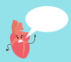 Heart gives advice on the background. Vector illustration. 
