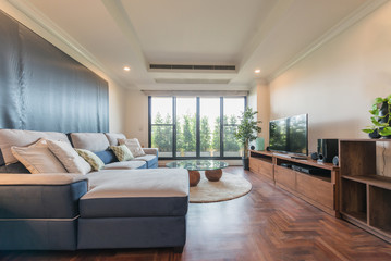 Beautiful living room in brand new luxury home