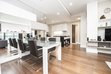 Beautiful and large living room interior