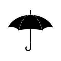 Black silhouette of umbrella. Security, protection concept. Clean and modern vector illustration for design, web.