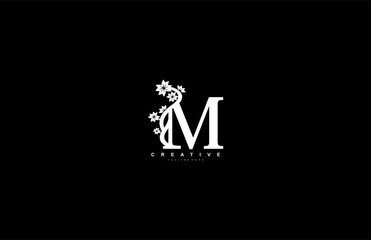 M letter luxury decorative flower ornament monogram logo