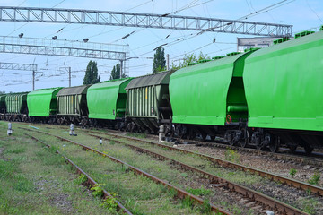Fototapeta na wymiar Railway trains and wagons