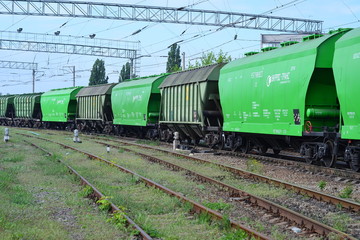 Fototapeta na wymiar Railway trains and wagons