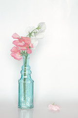 Sweet Pea in Vase with Fallen Petal