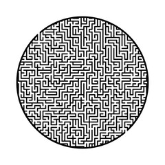 Difficult big maze. Game for kids and adults. Puzzle for children. Labyrinth conundrum. Find the right path. Flat vector illustration.