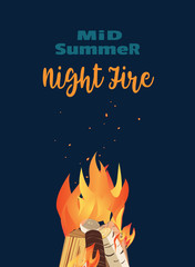 Summer fire festival flat color vector