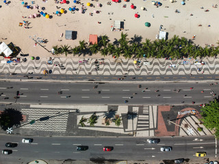 Vista aérea da Praia de Copacabana, Rio de Janeiro, Brasil