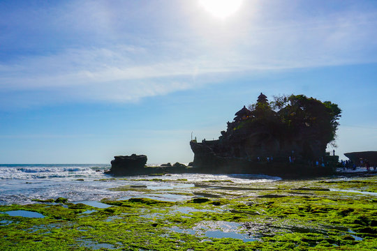 A view of the Tanah Lot Temple at Sunset. Bali