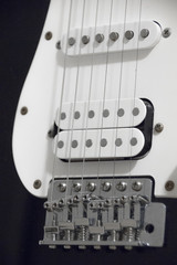 Fototapeta na wymiar Stratocaster elektrische Gitarre in Schwarz und Weiß