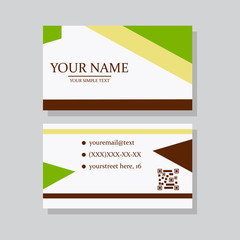 Naklejka premium Modern simple light business card template with flat user interface