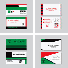 Modern simple light business card template with flat user interface