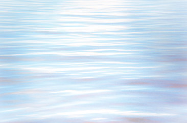 Blue wave in lake. Sun light, bokeh background