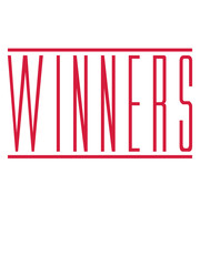 winners sport rote balken streifen linien gewinner sieger team crew freunde niemals aufgeben spaß beste champions anführer meister erster logo design cool