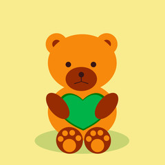 Fototapeta premium lovely teddy bear with heart