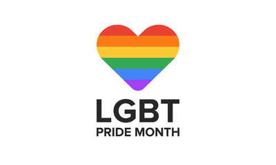 LGBT Pride Month in June. Lesbian Gay Bisexual Transgender. Celebrated annual. LGBT flag. Rainbow love concept. Human rights and tolerance. Poster, card, banner and background. Vector ilustration