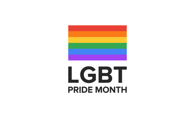 LGBT Pride Month in June. Lesbian Gay Bisexual Transgender. Celebrated annual. LGBT flag. Rainbow love concept. Human rights and tolerance. Poster, card, banner and background. Vector ilustration