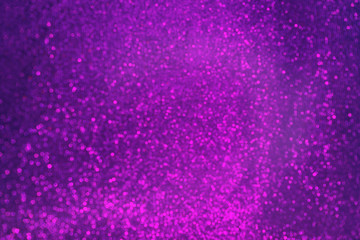 Blurred bokeh dark violet pink purple gradient background, Christmas and New Year holidays background. Party concept. Festive holiday card bright backdrop. Defocused. Flat lay, top view, copy space.
