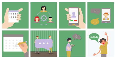 Social Media Sign Logo and Symbol. Post, Like, Follow, Message Hand drawn vector illustration icon set. Easy editable for Your design.