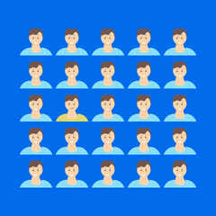 People Icon set in trendy flat style isolated on light background with shadow. Crowd signs. Persons symbol for your infographics web site design, logo, app, UI. Vector illustration, EPS10.