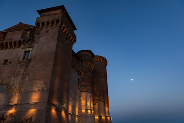 castle of Santa Severa on the sea photographed at the sunsets
