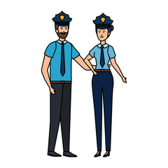 couple polices officers avatars characters