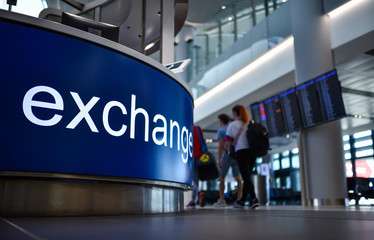 office of currency exchange in airport