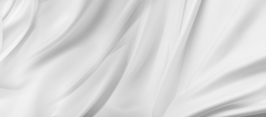 Obraz na płótnie Canvas White silk fabric sheet