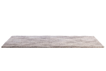 Modern light beige rug with high pile. 3d render