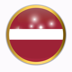 Bright button with flag of Latvia. Bright illustration with flag .