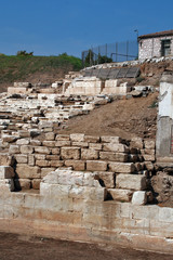  Ancient amphitheater in the archeological area of Larissa, Thessaly region, Greece