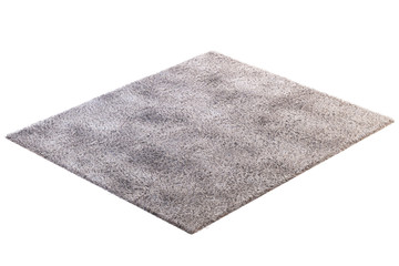Modern light beige rug with high pile. 3d render