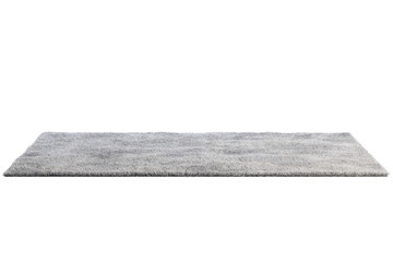 Modern gray rug with high pile. 3d render