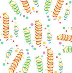 White background colorful funny confetti pattern vector