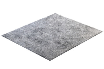 Modern gray rug with high pile. 3d render