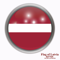 Bright button with flag of Latvia. Bright illustration with flag .