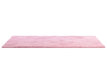 Modern pink rug with high pile. 3d render